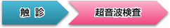 「触診」→「超音波検査」